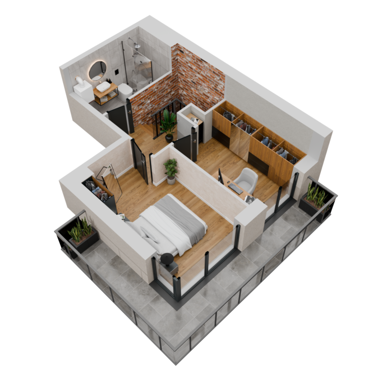 BUDYNEK A-B - LOKAL 1A-piętro - z boku