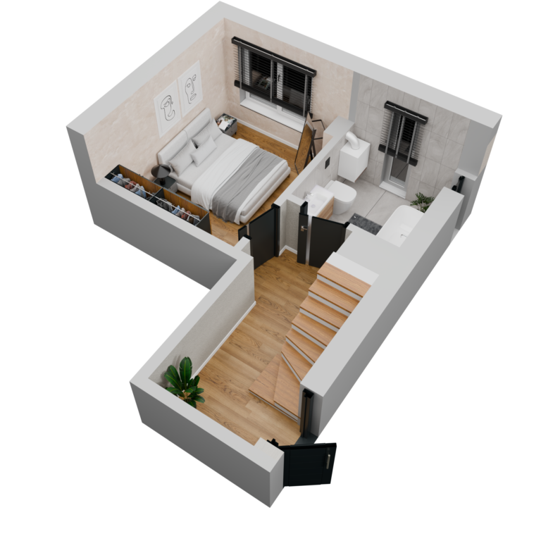 BUDYNEK A-B - LOKAL 3A-piętro - z boku