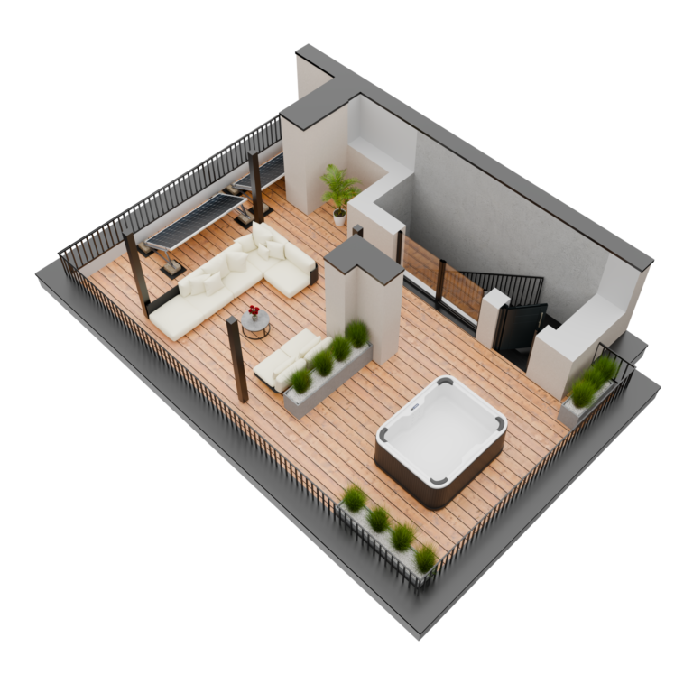 BUDYNEK C - LOKAL 7 taras - z boku